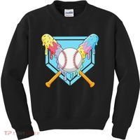 Cool Sport Baseball Home Plate Drip With Sprinkles Drip Kids Sweatshirt thumb 0