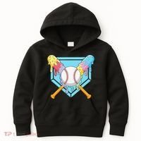 Cool Sport Baseball Home Plate Drip With Sprinkles Drip Kids Hoodie thumb 0