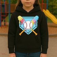 Cool Sport Baseball Home Plate Drip With Sprinkles Drip Kids Hoodie thumb 3