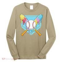 Cool Sport Baseball Home Plate Drip With Sprinkles Drip Long Sleeve Shirt thumb 0