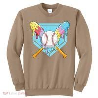 Cool Sport Baseball Home Plate Drip With Sprinkles Drip Sweatshirt thumb 0
