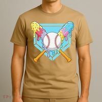Cool Sport Baseball Home Plate Drip With Sprinkles Drip T-Shirt thumb 3