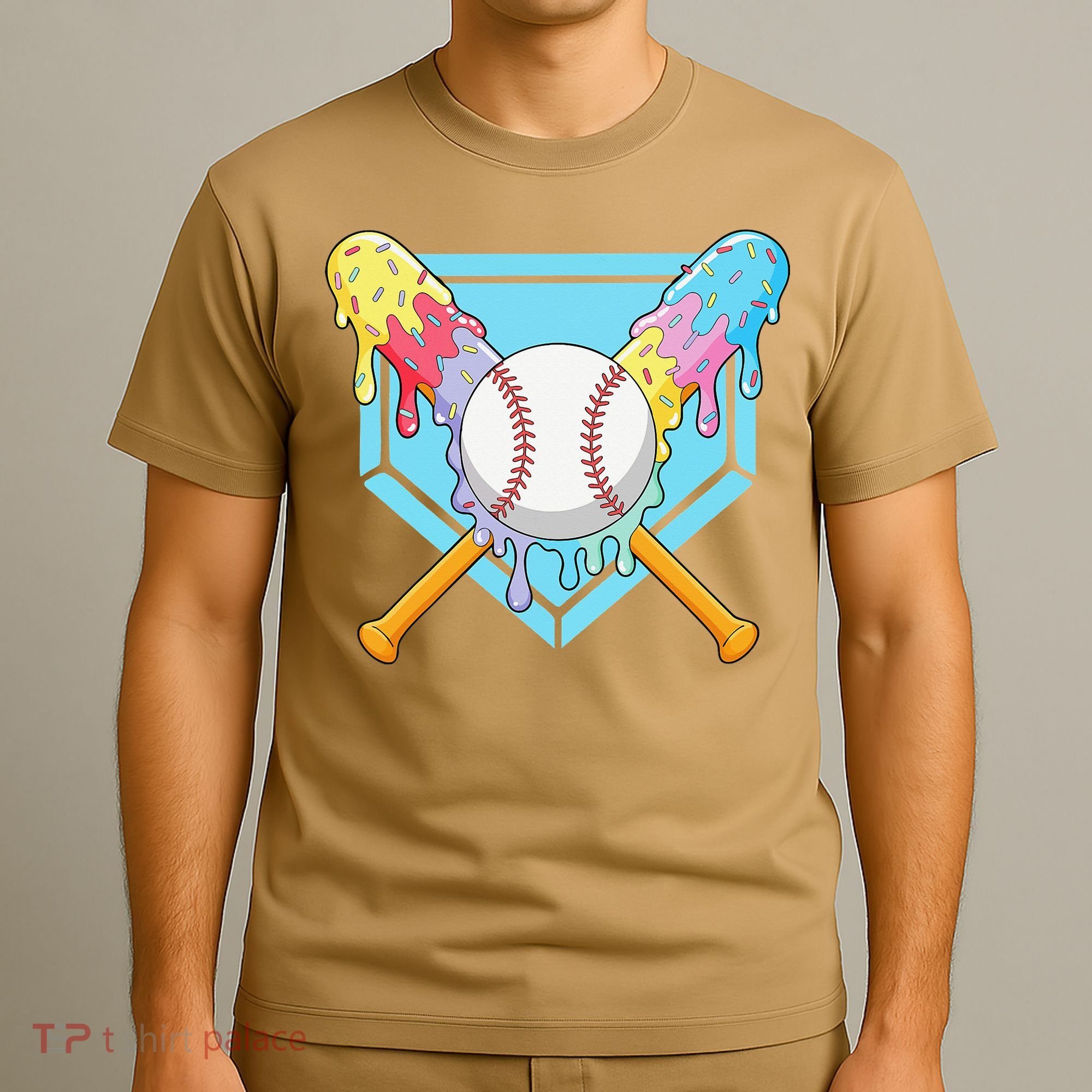 Cool Sport Baseball Home Plate Drip With Sprinkles Drip T-Shirt