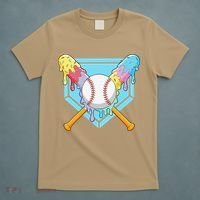 Cool Sport Baseball Home Plate Drip With Sprinkles Drip T-Shirt thumb 5