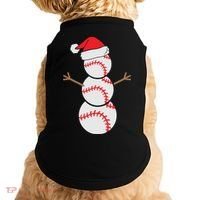 Christmas Snowman Baseball Santa Hat Xmas Doggie Tank thumb 0
