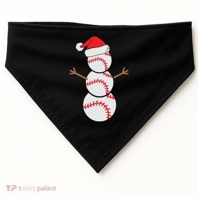 Christmas Snowman Baseball Santa Hat Xmas USA-Made Doggie Bandana