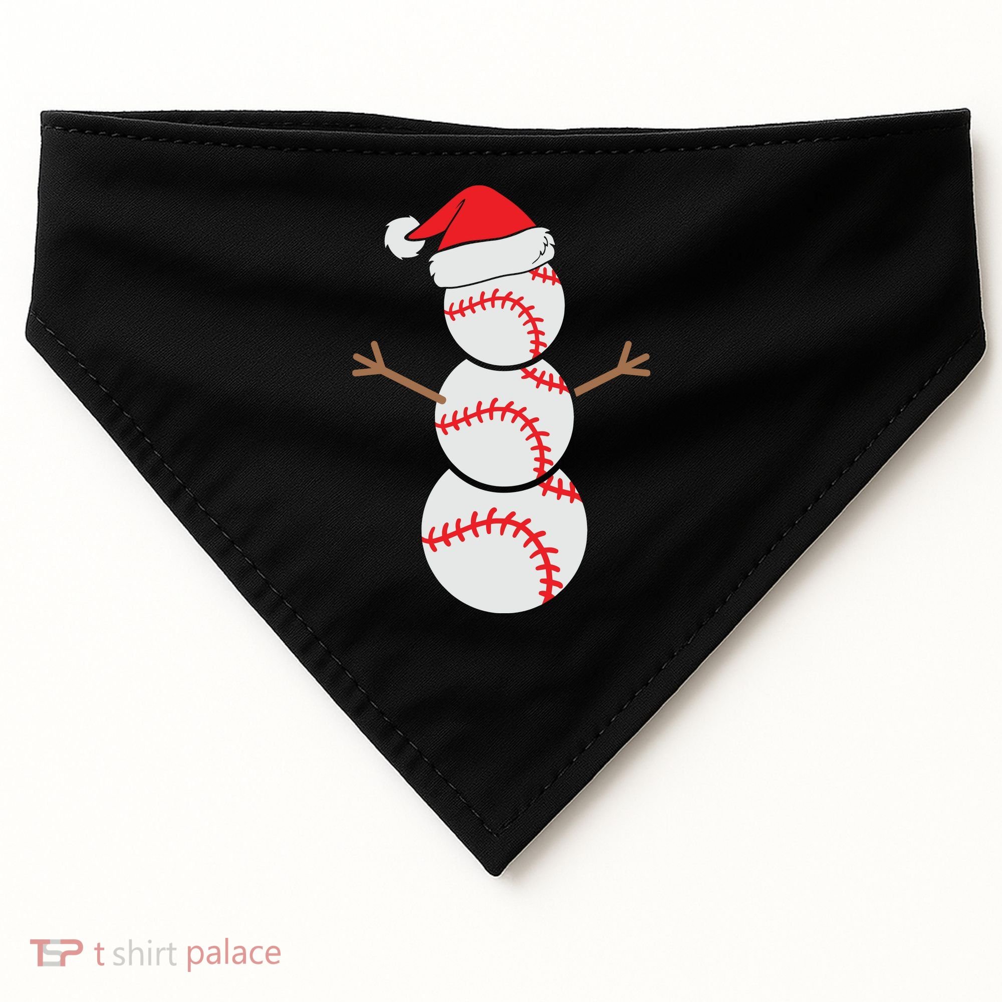 Christmas Snowman Baseball Santa Hat Xmas USA-Made Doggie Bandana