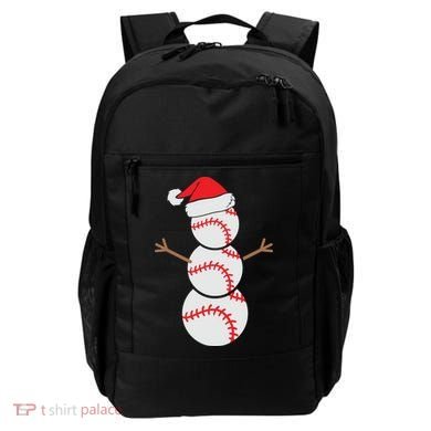 Christmas Snowman Baseball Santa Hat Xmas Backpack