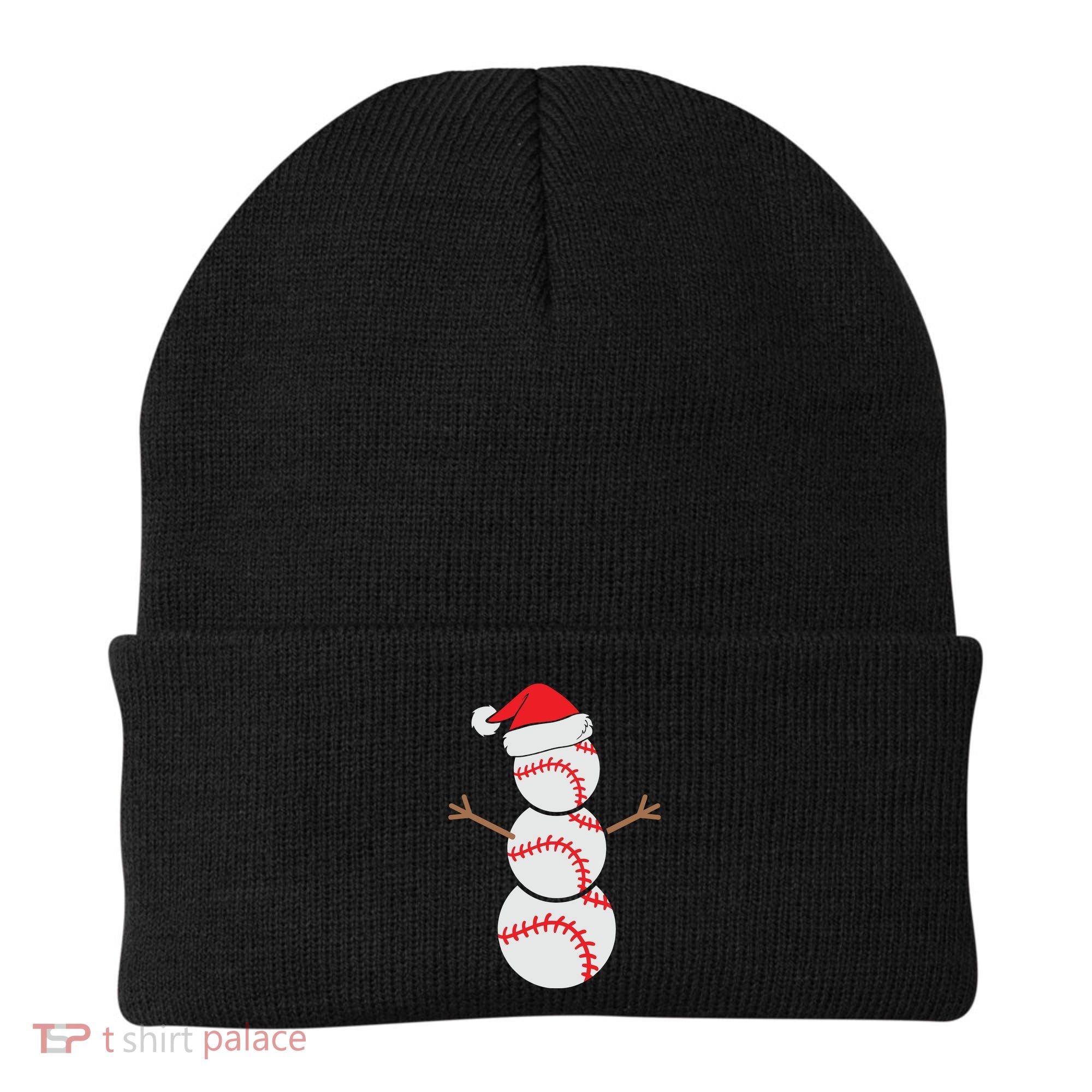 Christmas Snowman Baseball Santa Hat Xmas Beanie