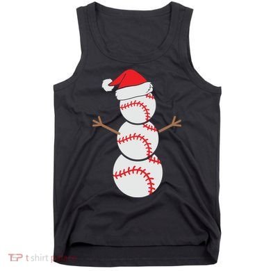 Christmas Snowman Baseball Santa Hat Xmas Tank Top