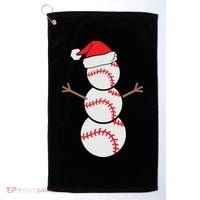 Christmas Snowman Baseball Santa Hat Xmas Golf Towel thumb 0