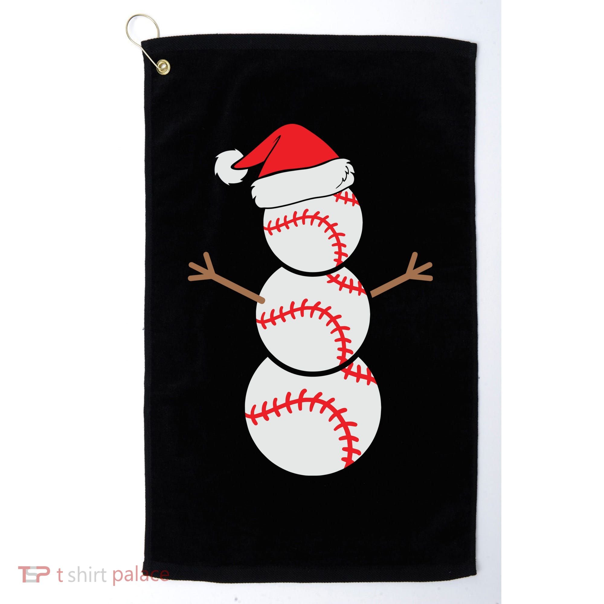 Christmas Snowman Baseball Santa Hat Xmas Golf Towel