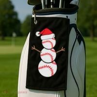 Christmas Snowman Baseball Santa Hat Xmas Golf Towel thumb 2