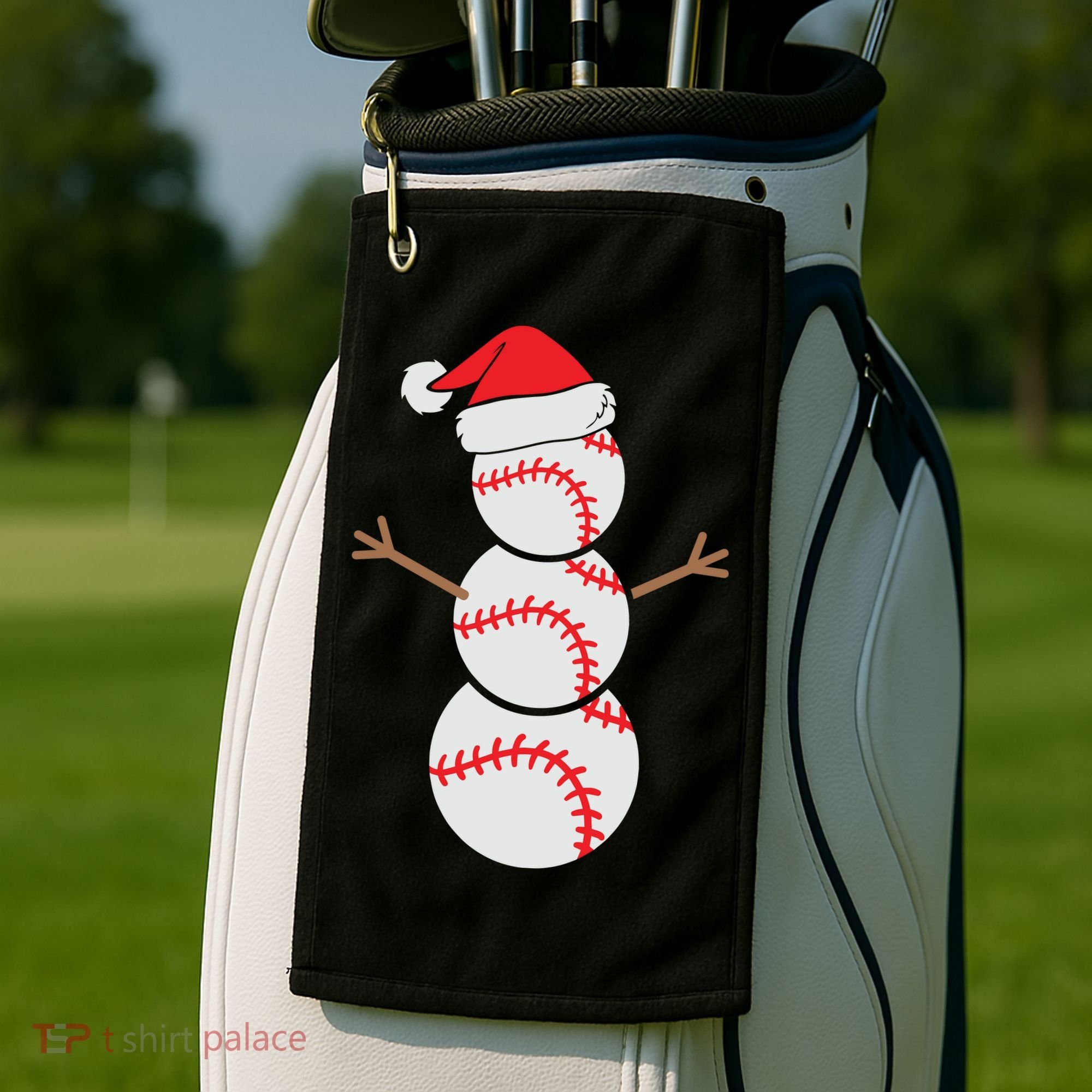 Christmas Snowman Baseball Santa Hat Xmas Golf Towel