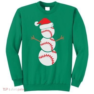 Christmas Snowman Baseball Santa Hat Xmas Sweatshirt