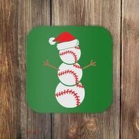 Christmas Snowman Baseball Santa Hat Xmas Coaster thumb 0