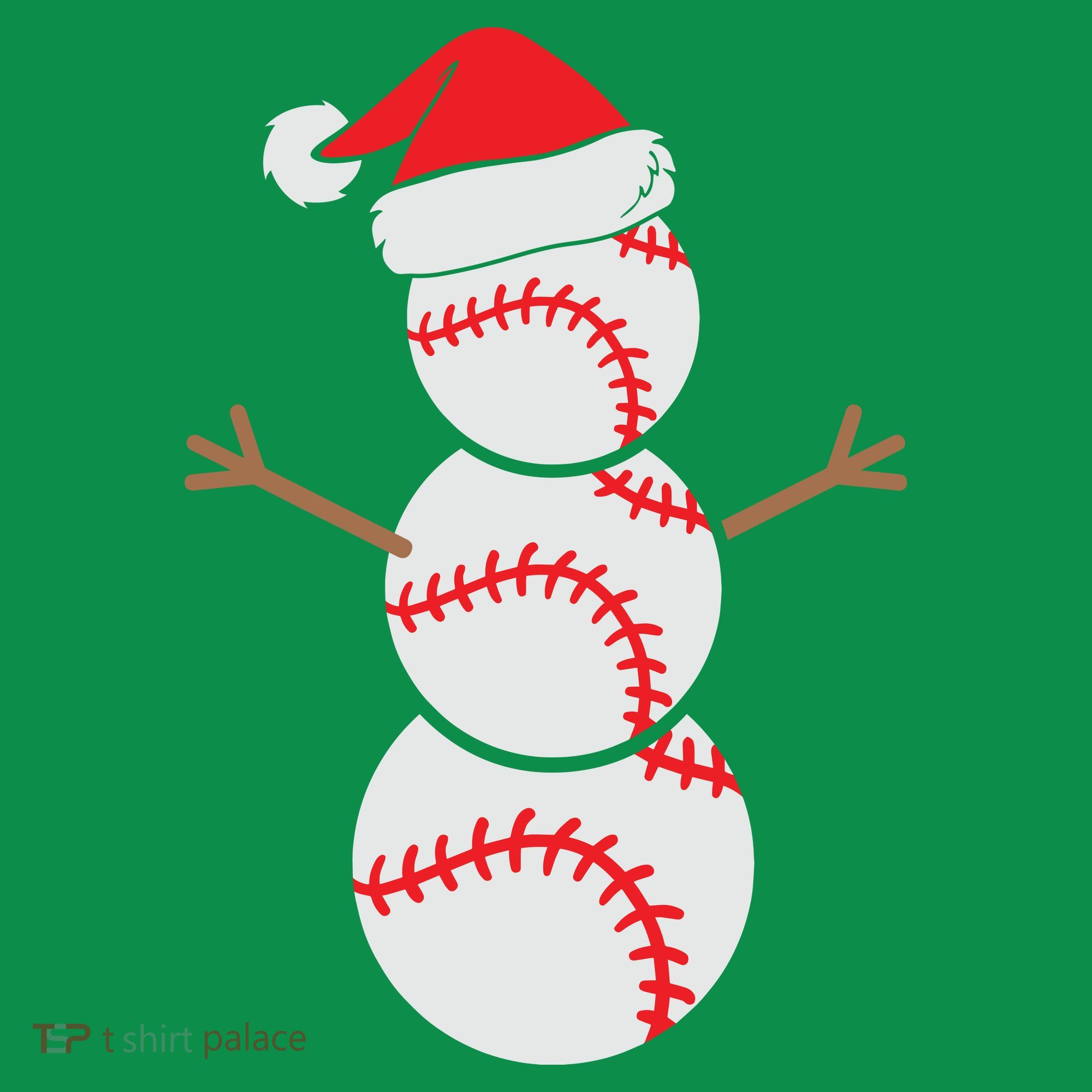 Christmas Snowman Baseball Santa Hat Xmas Ornament