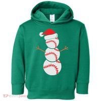 Christmas Snowman Baseball Santa Hat Xmas Toddler Hoodie thumb 0