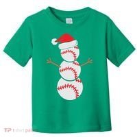 Christmas Snowman Baseball Santa Hat Xmas Toddler T-Shirt thumb 0