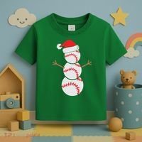 Christmas Snowman Baseball Santa Hat Xmas Toddler T-Shirt thumb 3