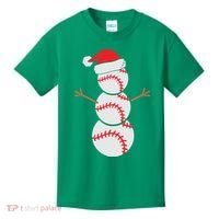 Christmas Snowman Baseball Santa Hat Xmas Kids T-Shirt thumb 0
