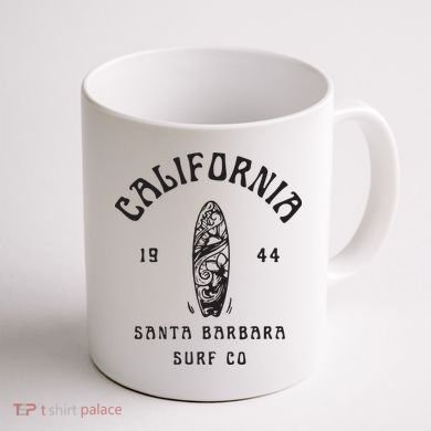 California Santa Barbara Surf Co Coffee Mug back