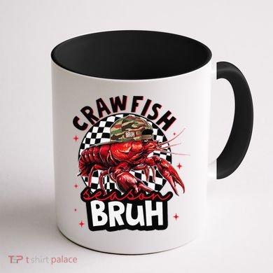 Crawfish Season Bruh Funny Crawfish Hat Crawfish Preppy Gift Coffee Mug back