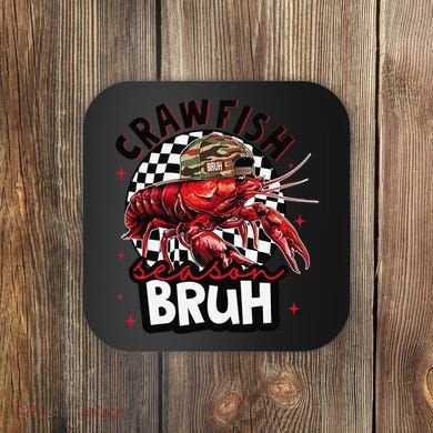 Crawfish Season Bruh Funny Crawfish Hat Crawfish Preppy Gift Coaster