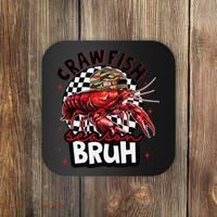 Crawfish Season Bruh Funny Crawfish Hat Crawfish Preppy Gift Coaster thumb 0