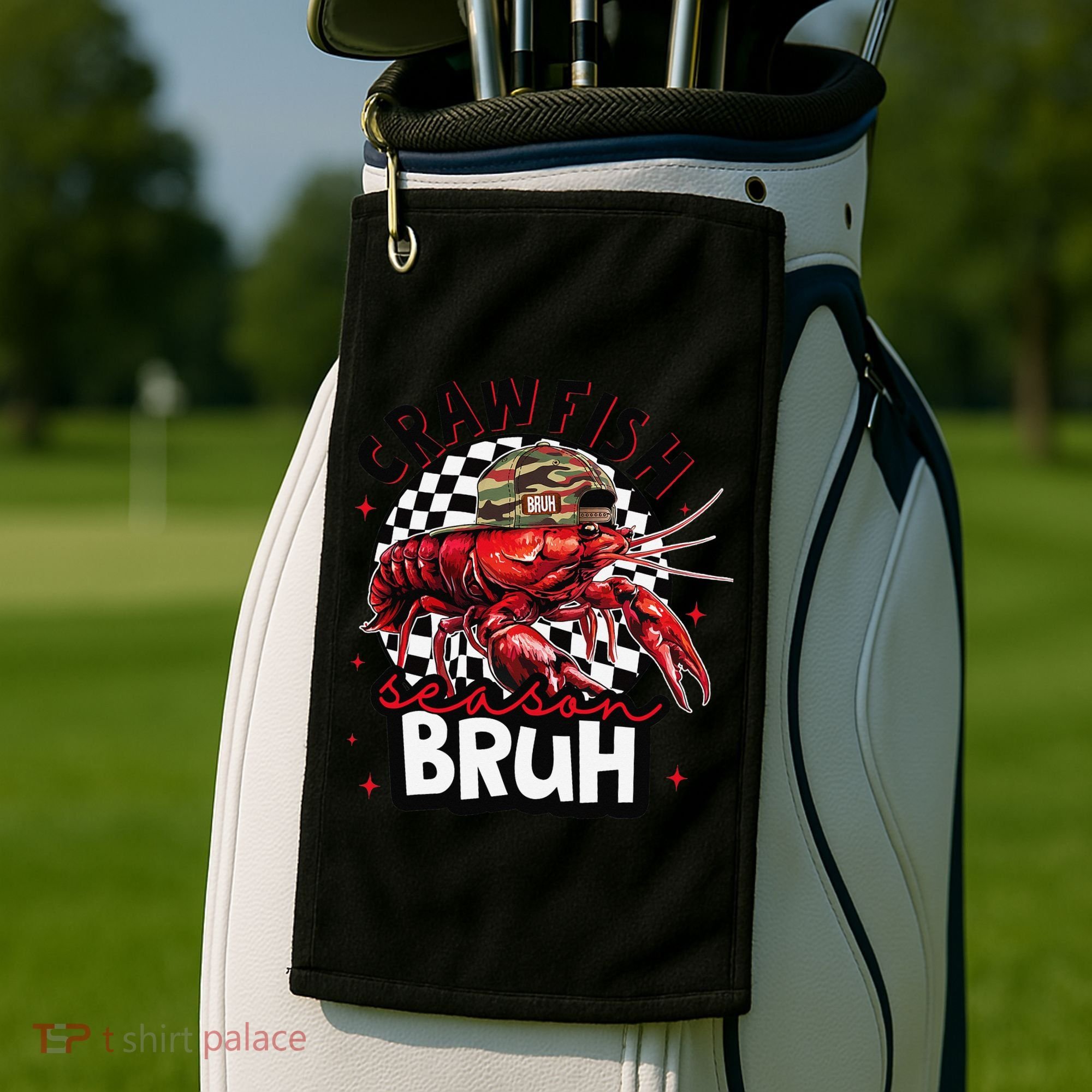 Crawfish Season Bruh Funny Crawfish Hat Crawfish Preppy Gift Golf Towel