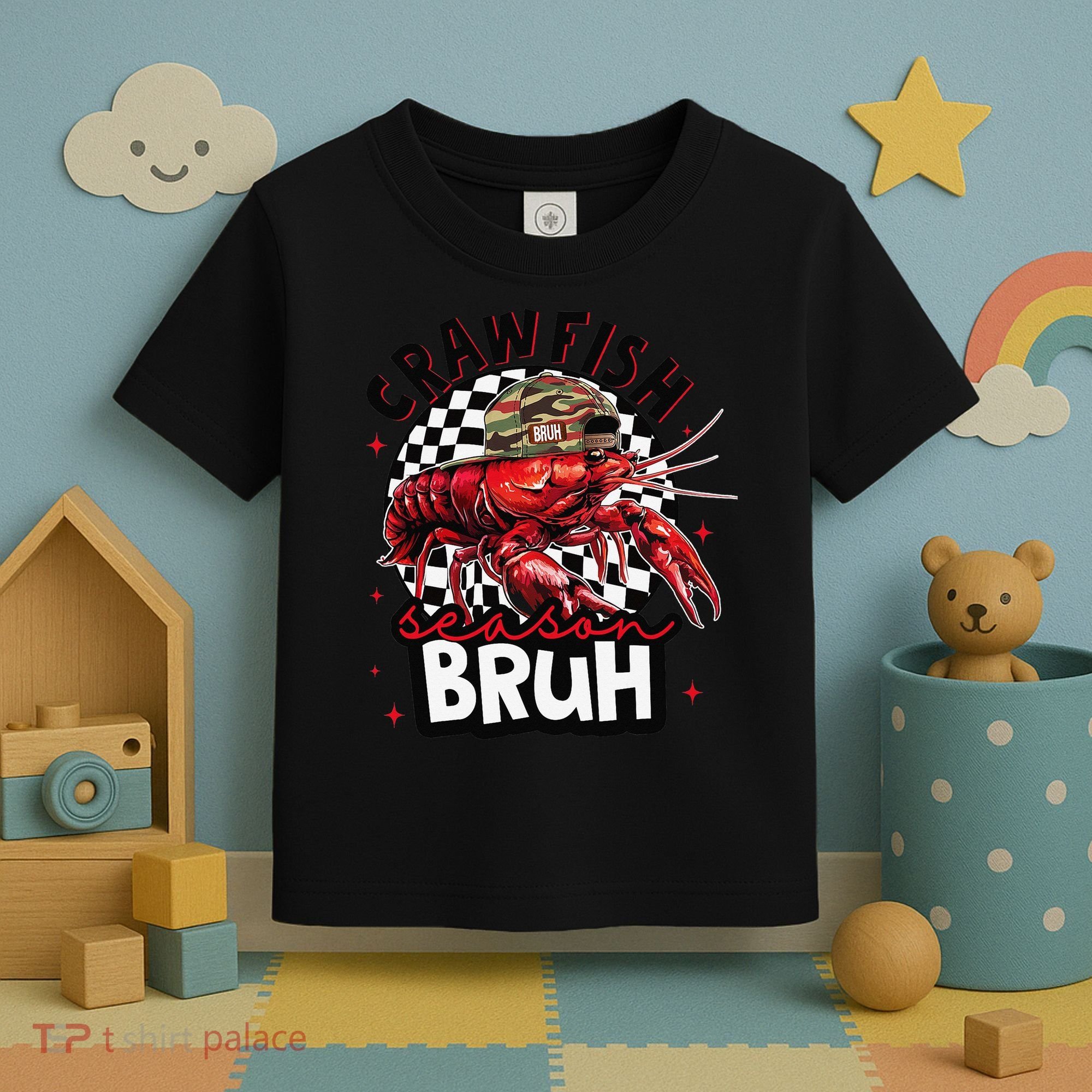 Crawfish Season Bruh Funny Crawfish Hat Crawfish Preppy Gift Toddler T-Shirt