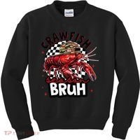 Crawfish Season Bruh Funny Crawfish Hat Crawfish Preppy Gift Kids Sweatshirt thumb 0