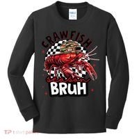 Crawfish Season Bruh Funny Crawfish Hat Crawfish Preppy Gift Kids Long Sleeve Shirt thumb 0