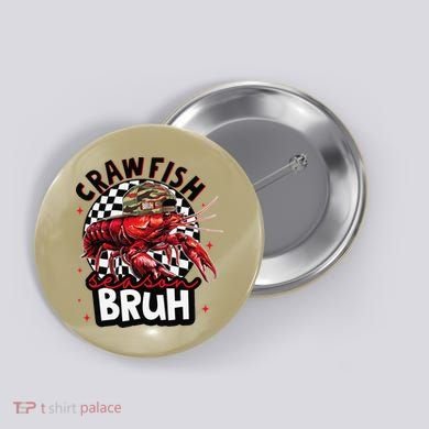 Crawfish Season Bruh Funny Crawfish Hat Crawfish Preppy Gift Button