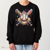 Cool Sport Baseball Home Plate Drip With Sprinkles Drip Women's Sweatshirt thumb 0