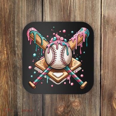 Cool Sport Baseball Home Plate Drip With Sprinkles Drip Coaster