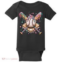 Cool Sport Baseball Home Plate Drip With Sprinkles Drip Baby Bodysuit thumb 0