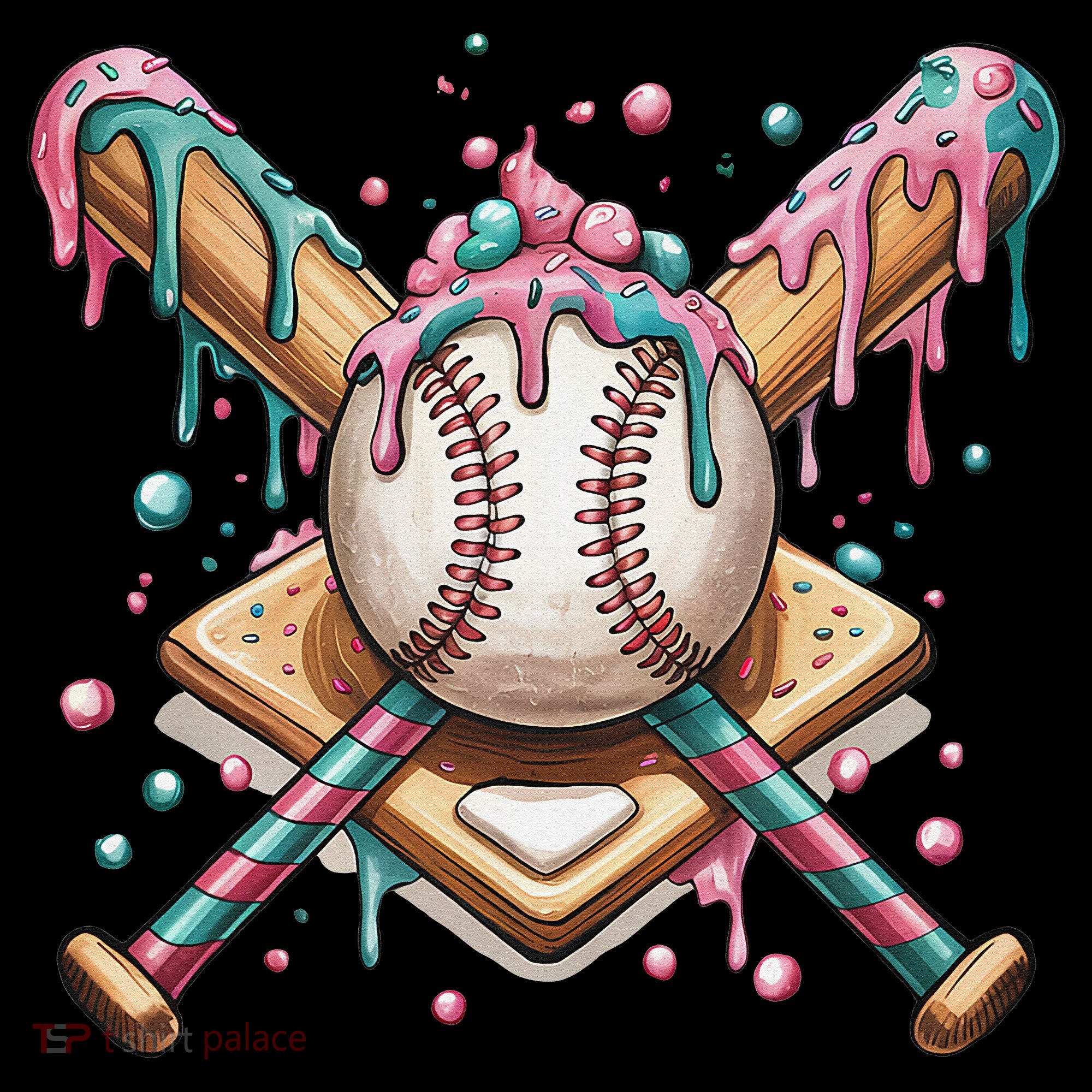 Cool Sport Baseball Home Plate Drip With Sprinkles Drip Baby Bodysuit