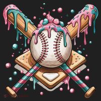 Cool Sport Baseball Home Plate Drip With Sprinkles Drip Hat thumb 2