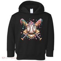 Cool Sport Baseball Home Plate Drip With Sprinkles Drip Toddler Hoodie thumb 0