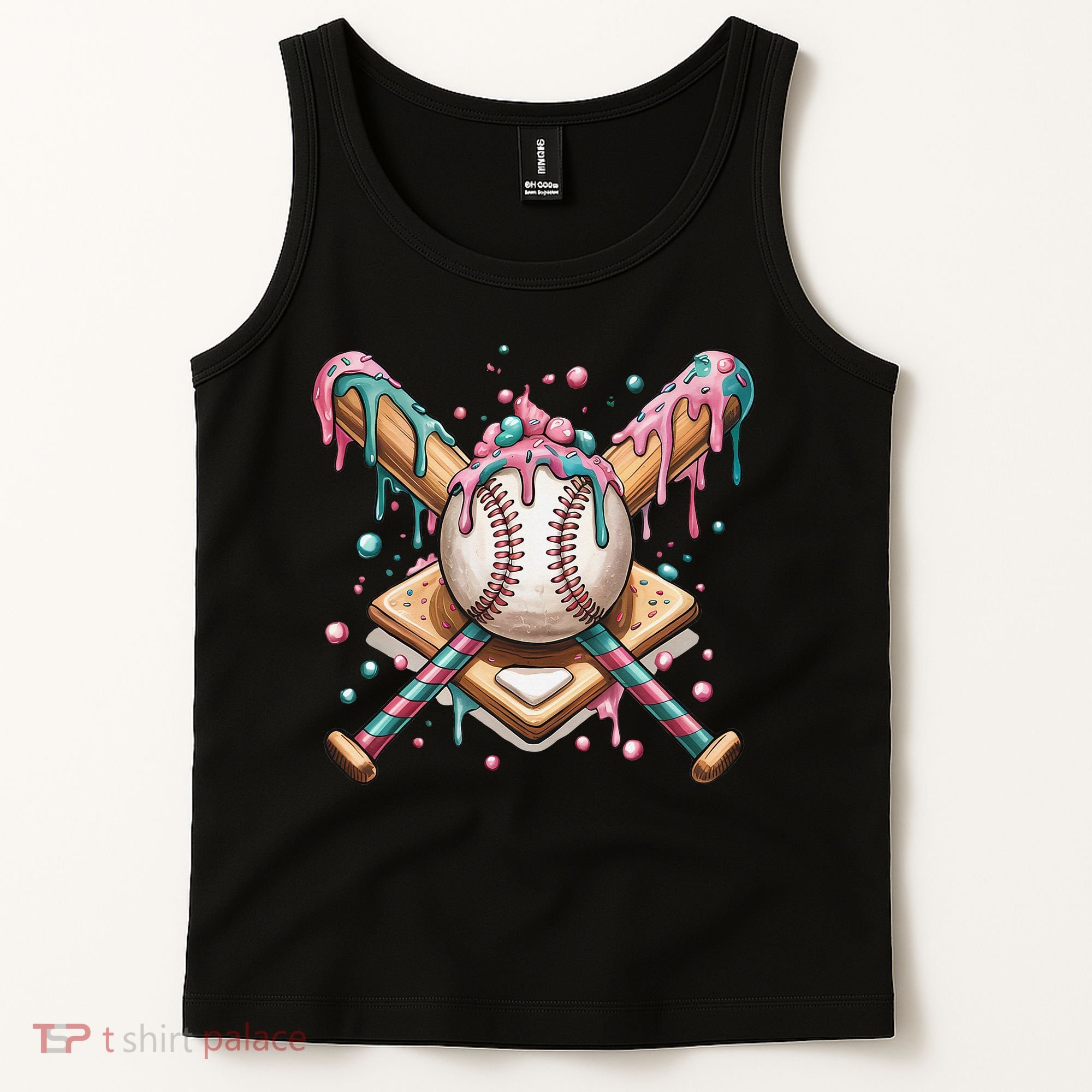 Cool Sport Baseball Home Plate Drip With Sprinkles Drip Tank Top