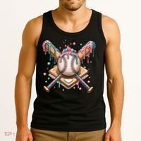 Cool Sport Baseball Home Plate Drip With Sprinkles Drip Tank Top thumb 3