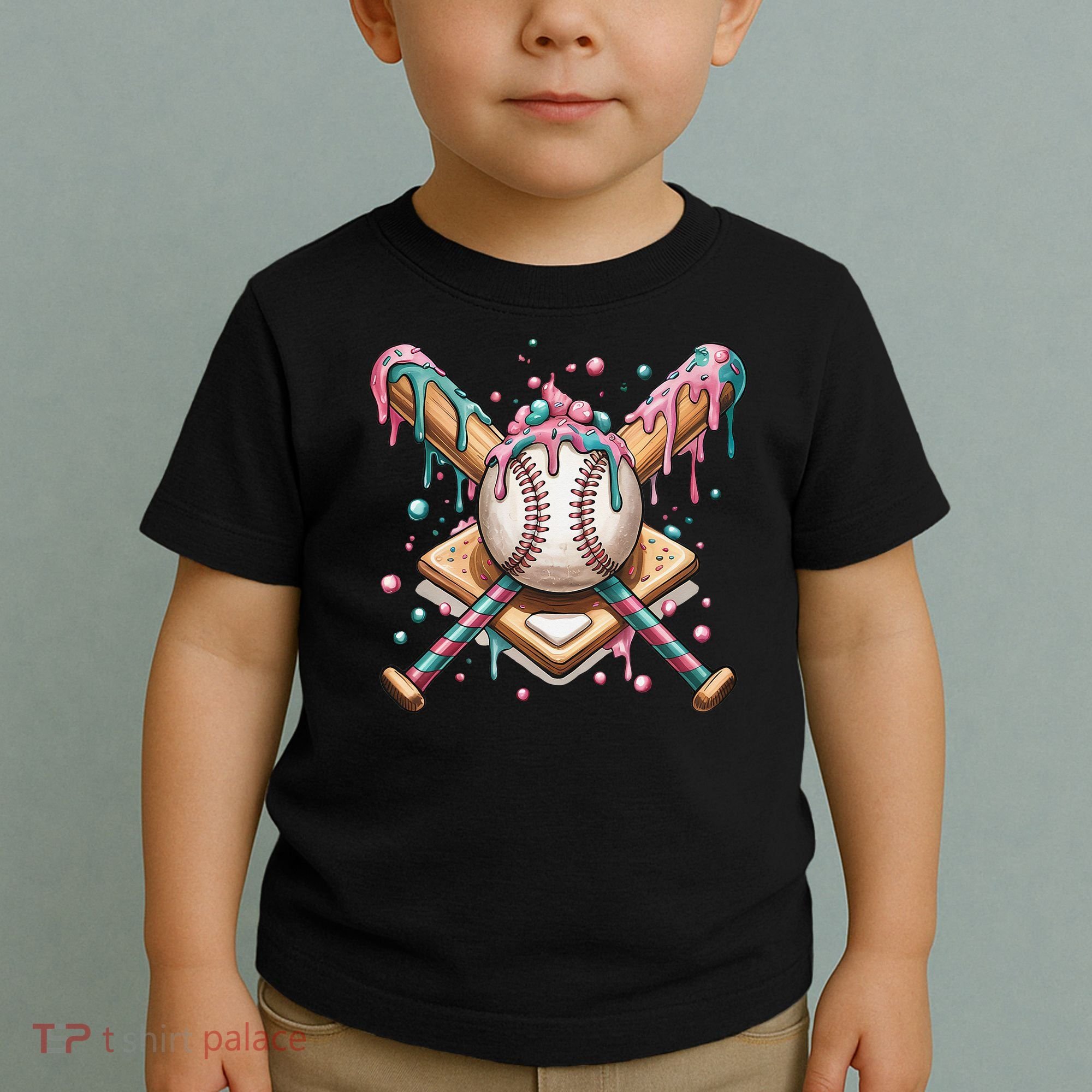 Cool Sport Baseball Home Plate Drip With Sprinkles Drip Toddler T-Shirt