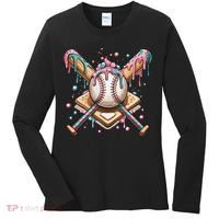 Cool Sport Baseball Home Plate Drip With Sprinkles Drip Women's Long Sleeve Shirt thumb 0