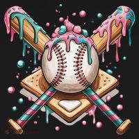 Cool Sport Baseball Home Plate Drip With Sprinkles Drip Women's Long Sleeve Shirt thumb 2
