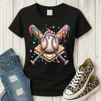 Cool Sport Baseball Home Plate Drip With Sprinkles Drip Women's T-Shirt thumb 3