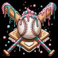 Cool Sport Baseball Home Plate Drip With Sprinkles Drip Women's T-Shirt thumb 6