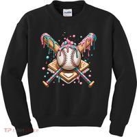 Cool Sport Baseball Home Plate Drip With Sprinkles Drip Kids Sweatshirt thumb 0