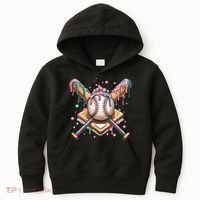 Cool Sport Baseball Home Plate Drip With Sprinkles Drip Kids Hoodie thumb 0