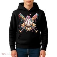 Cool Sport Baseball Home Plate Drip With Sprinkles Drip Kids Hoodie thumb 4